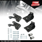 Set of 2 Rear Leaf Spring Shackles & Bracket Hangers for Chevy GMC (1999–2015)