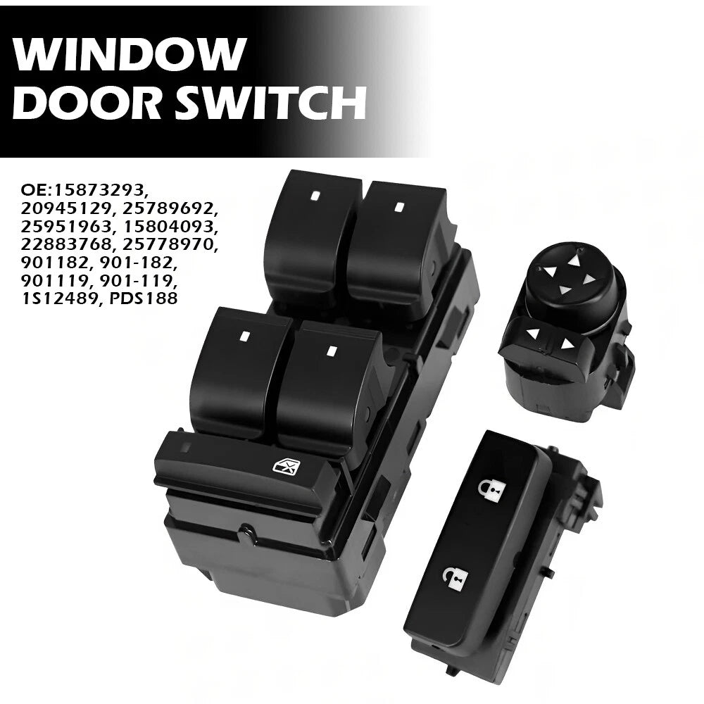3x Window Door Lock Mirror Switch for Chevrolet Silverado GMC Sierra