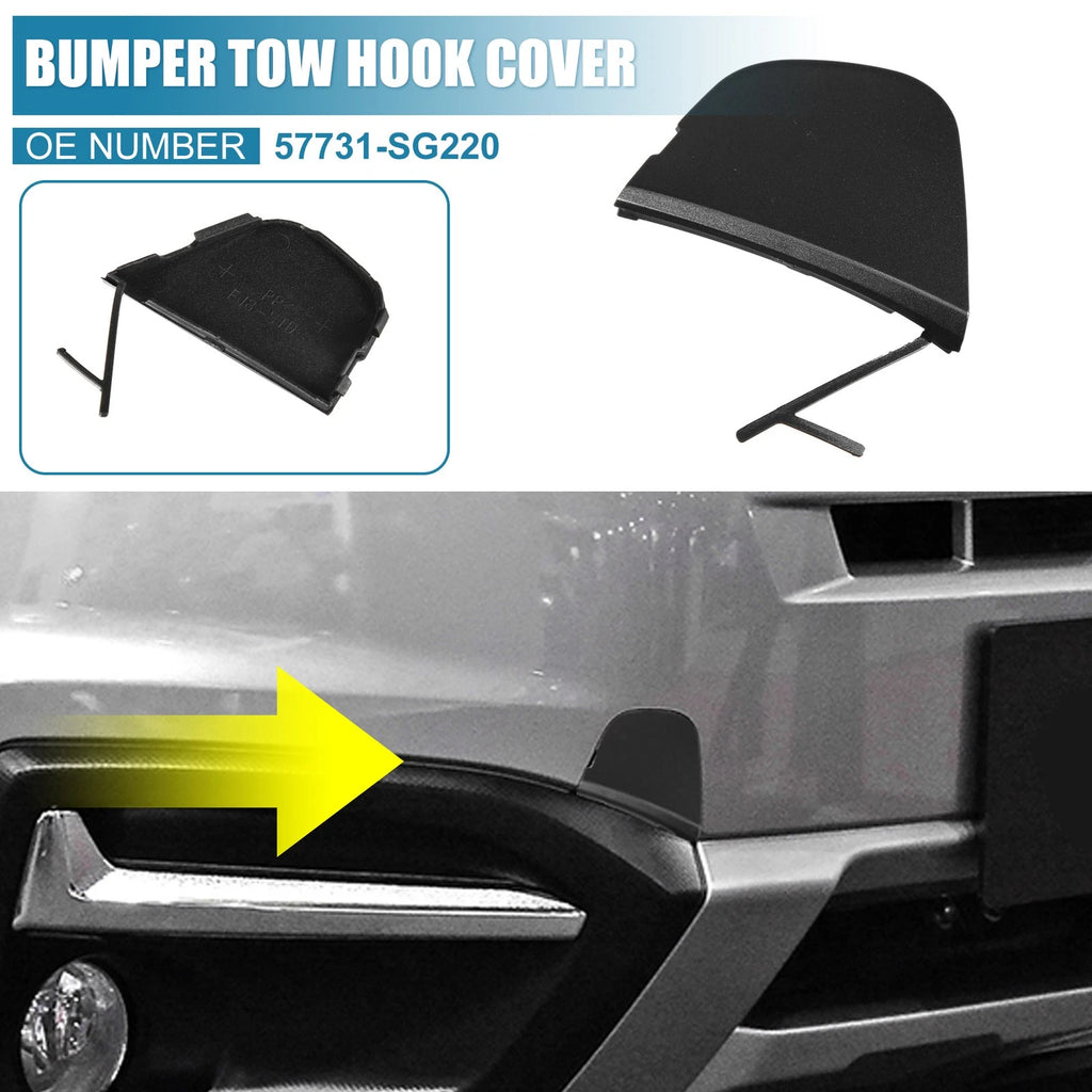 Front Right Bumper Tow Hook Cap for Subaru Forester (2016–2018) 57731-SG220 Black