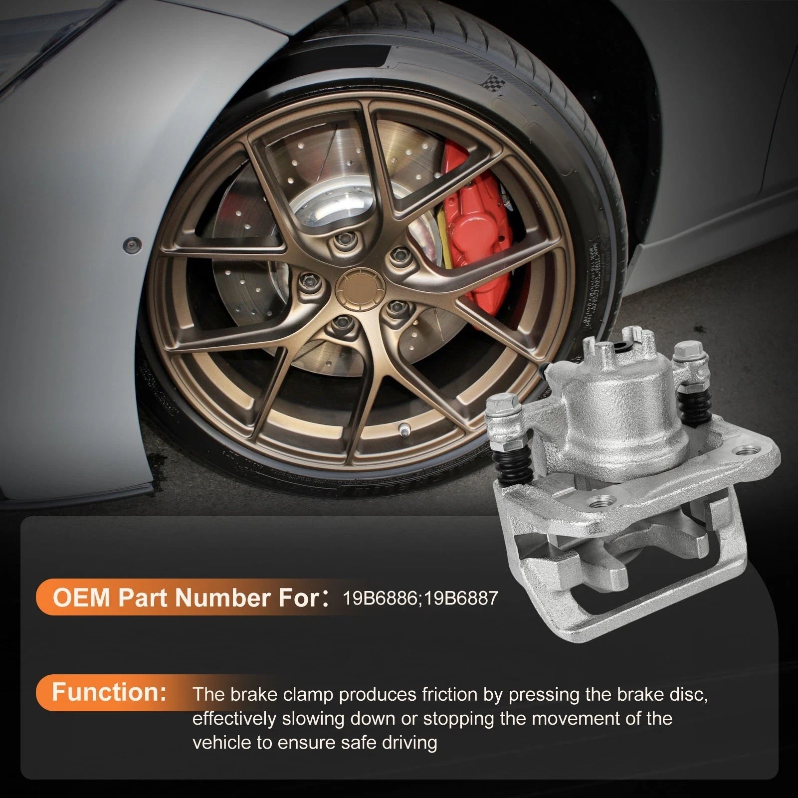 Rear Pair Brake Disc Calipers for Acura RDX (2013–2018) & Honda CR-V (2007–2016)