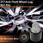 Wheel Lock Lug Nut with Key Tool for Mercedes-Benz 