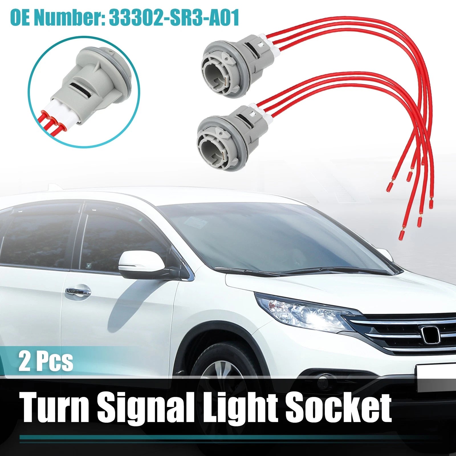 Set of 1 Turn Signal Light Socket Connector Harness for Honda  33302-SR3-A01