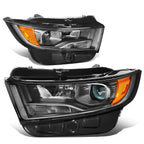 OE Style Black Housing Amber Side Projector Headlight Lamps for Ford Edge (2015–2018)