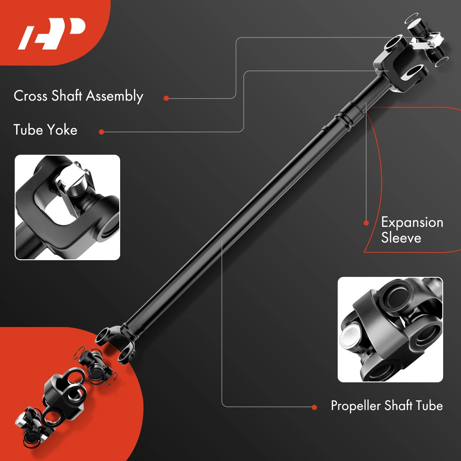 Front Driveshaft Prop Shaft Assembly for Jeep Wrangler TJ (1997)