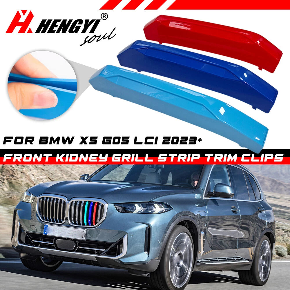 Front Grille M-Color Strip Insert Clip Trims for BMW X5 G05 LCI (2023–2023)