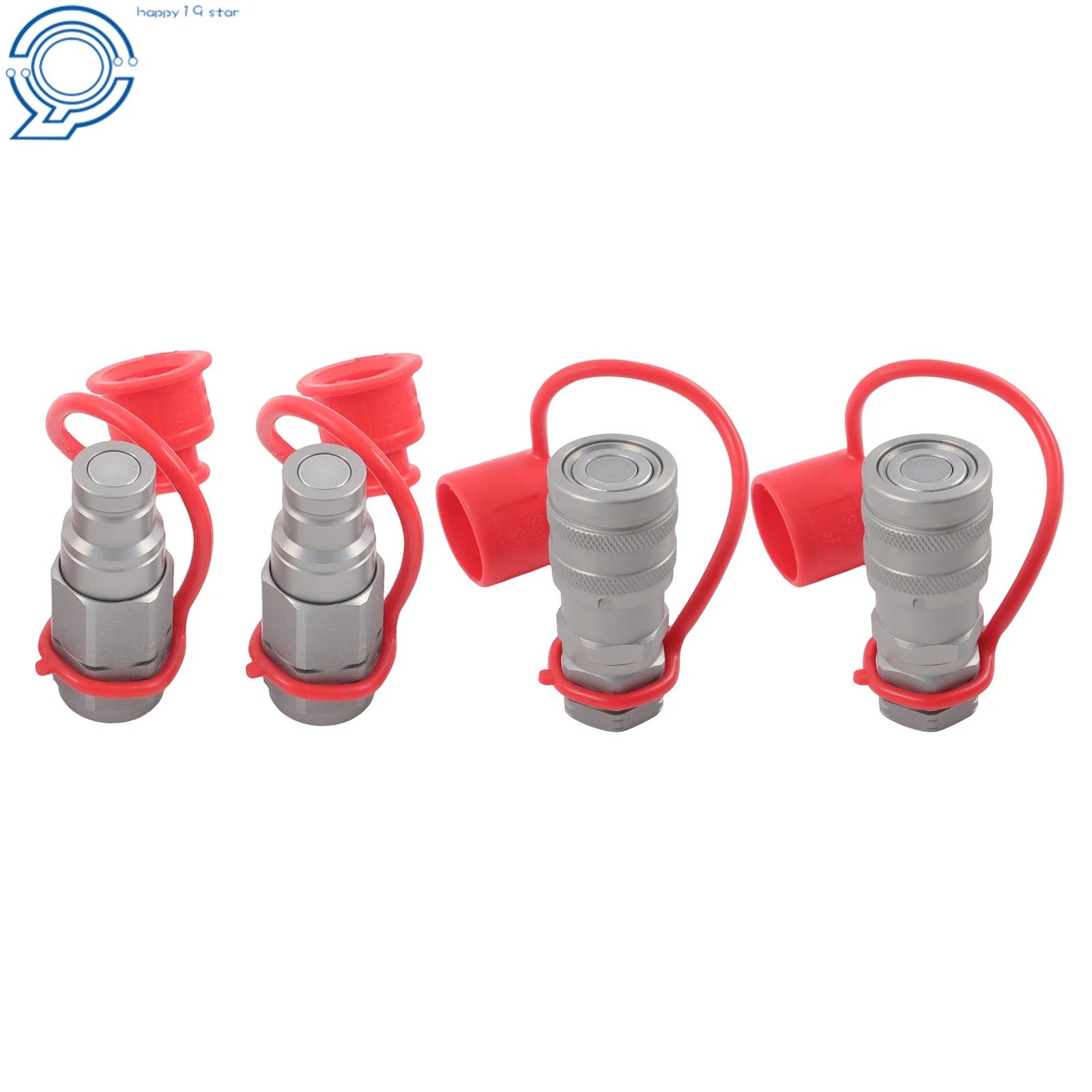 2X 3/8" Flat Face Hydraulic Quick Coupler Set for (NPT)