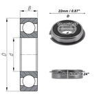 Deep Groove Ball Bearing 10x22x6mm for Scooter Skateboard (6900NR2RS)