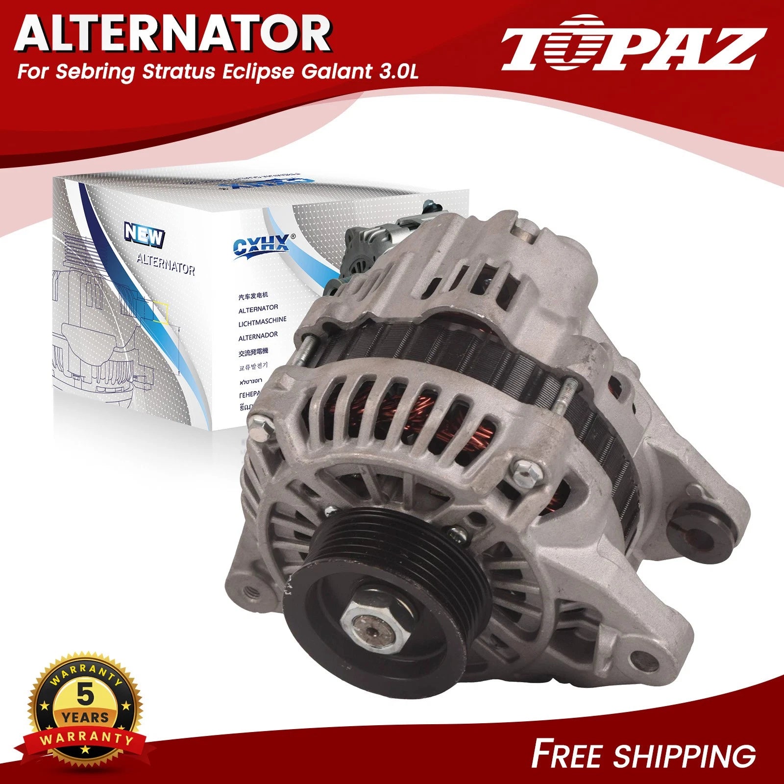 Alternator for Chrysler Sebring Dodge Stratus (2001–2005) 85A 12V 6-Groove