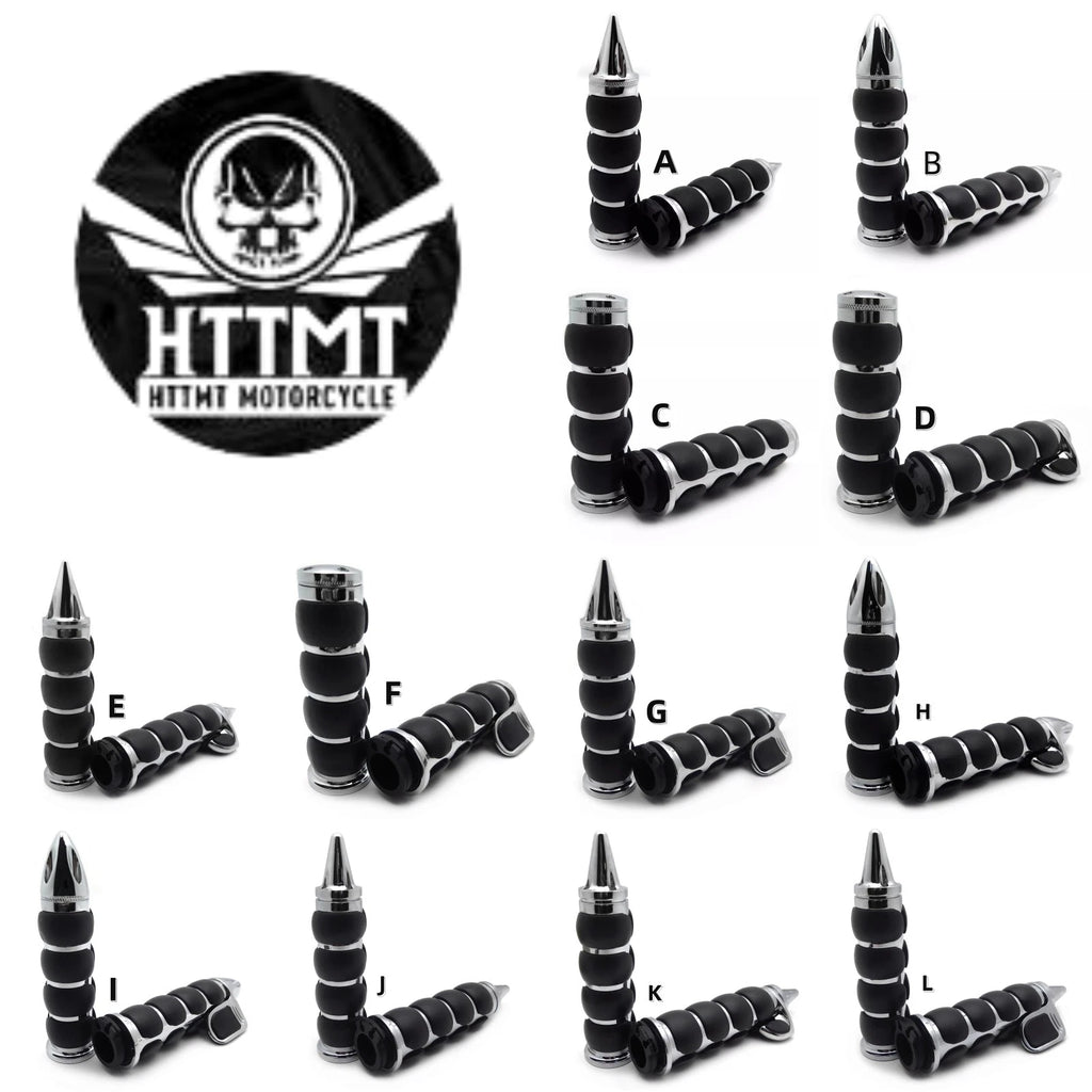 1" Rubber Handlebar Grip for Harley Touring Chopper Bobber Sportster Chrome