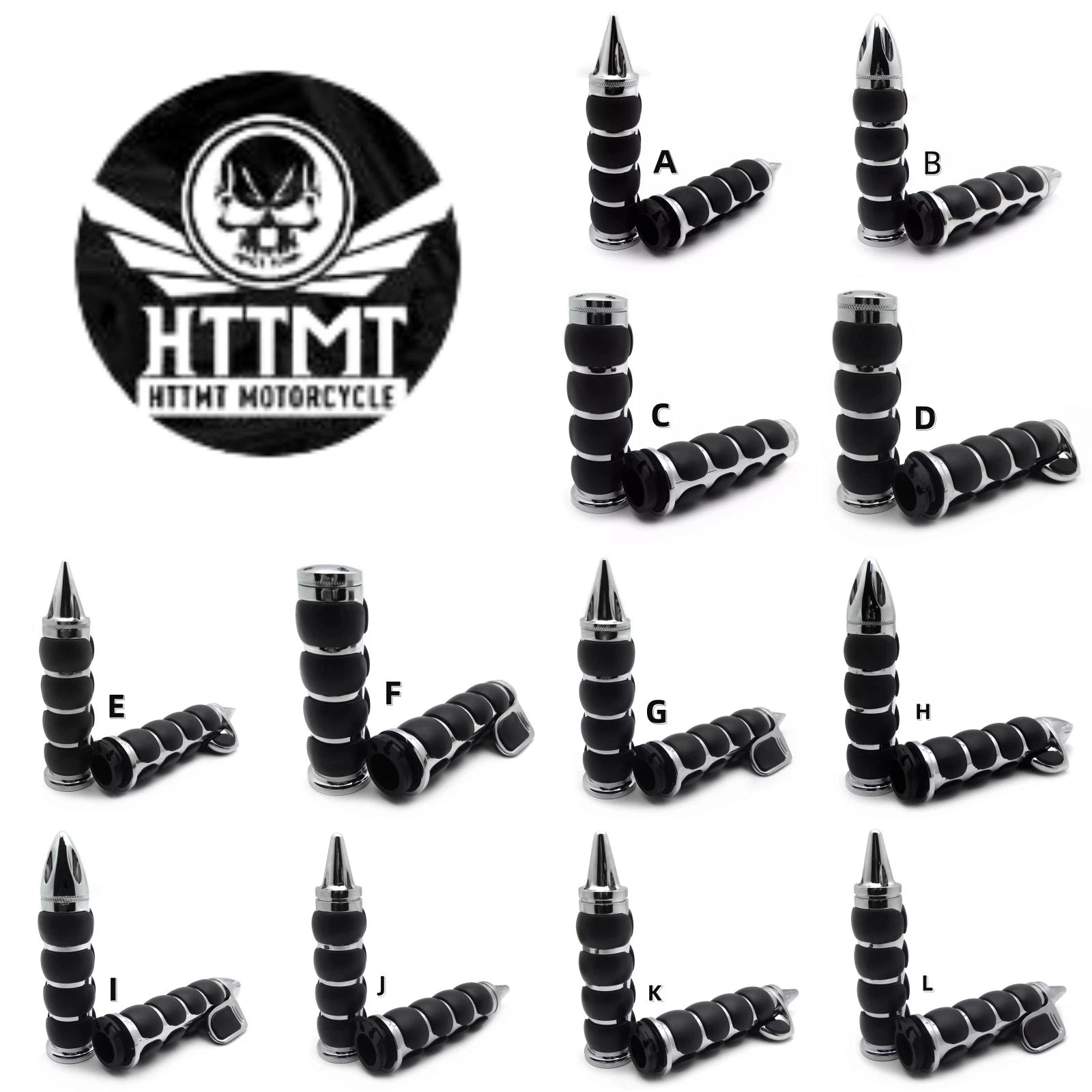 1" Rubber Handlebar Grip for Harley Touring Chopper Bobber Sportster Chrome
