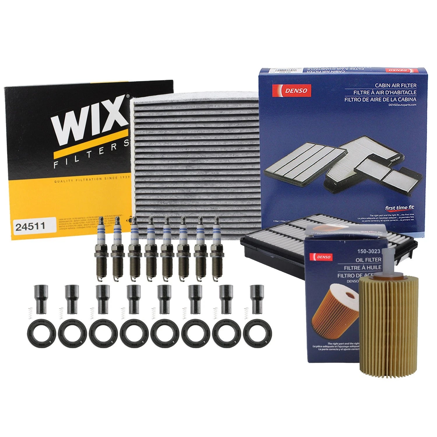 Denso Tune Up Kit (Set of 8 Spark Plugs & Boots) for Lexus LX570, Toyota Sequoia, Tundra (2007–2021)