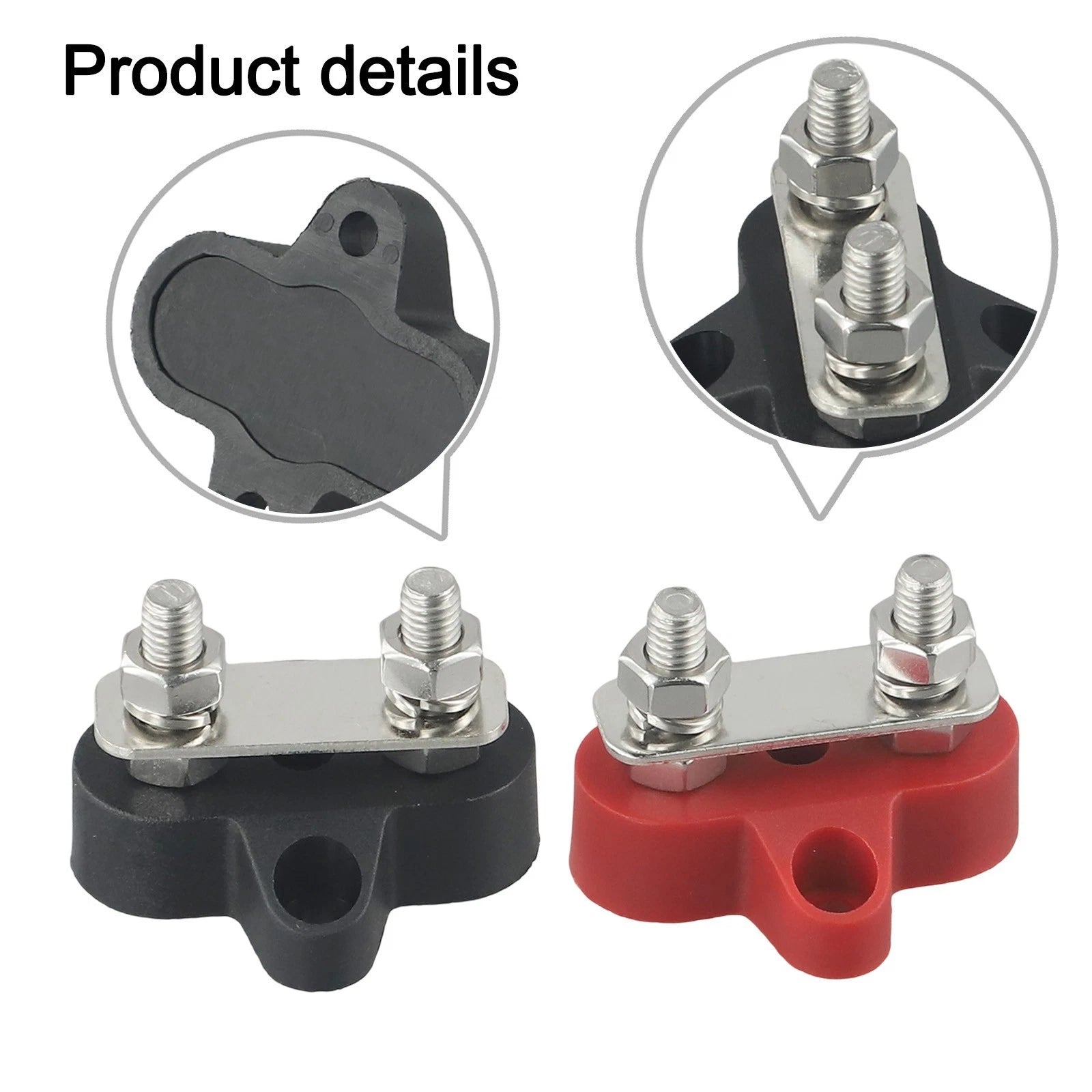 Battery Terminal Block Dual Connection M6 for Marine and Vehicle (12-48V)