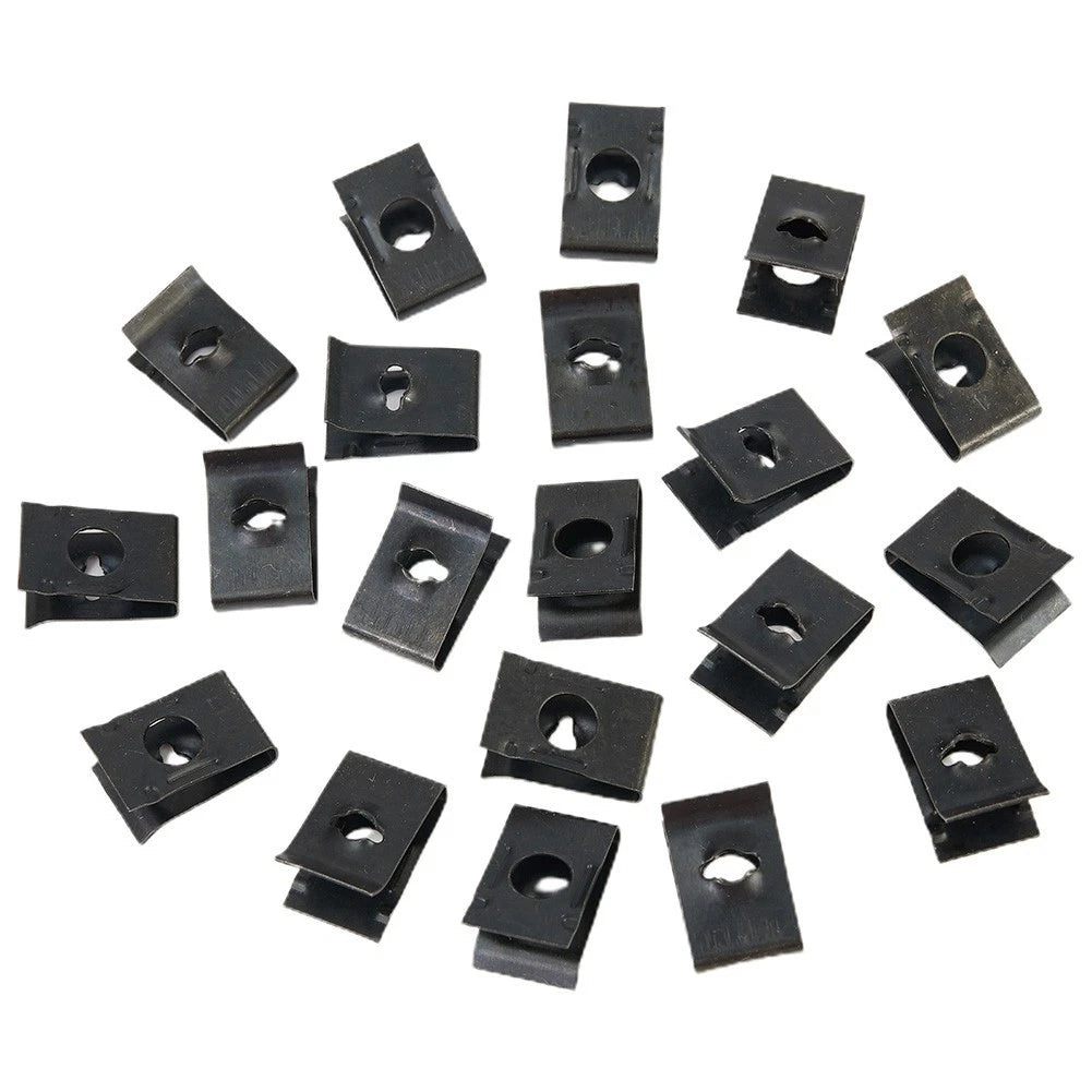 20pcs Metal U-Type Clips for Car Truck Van SUV Bumper Fender Trim Panel
