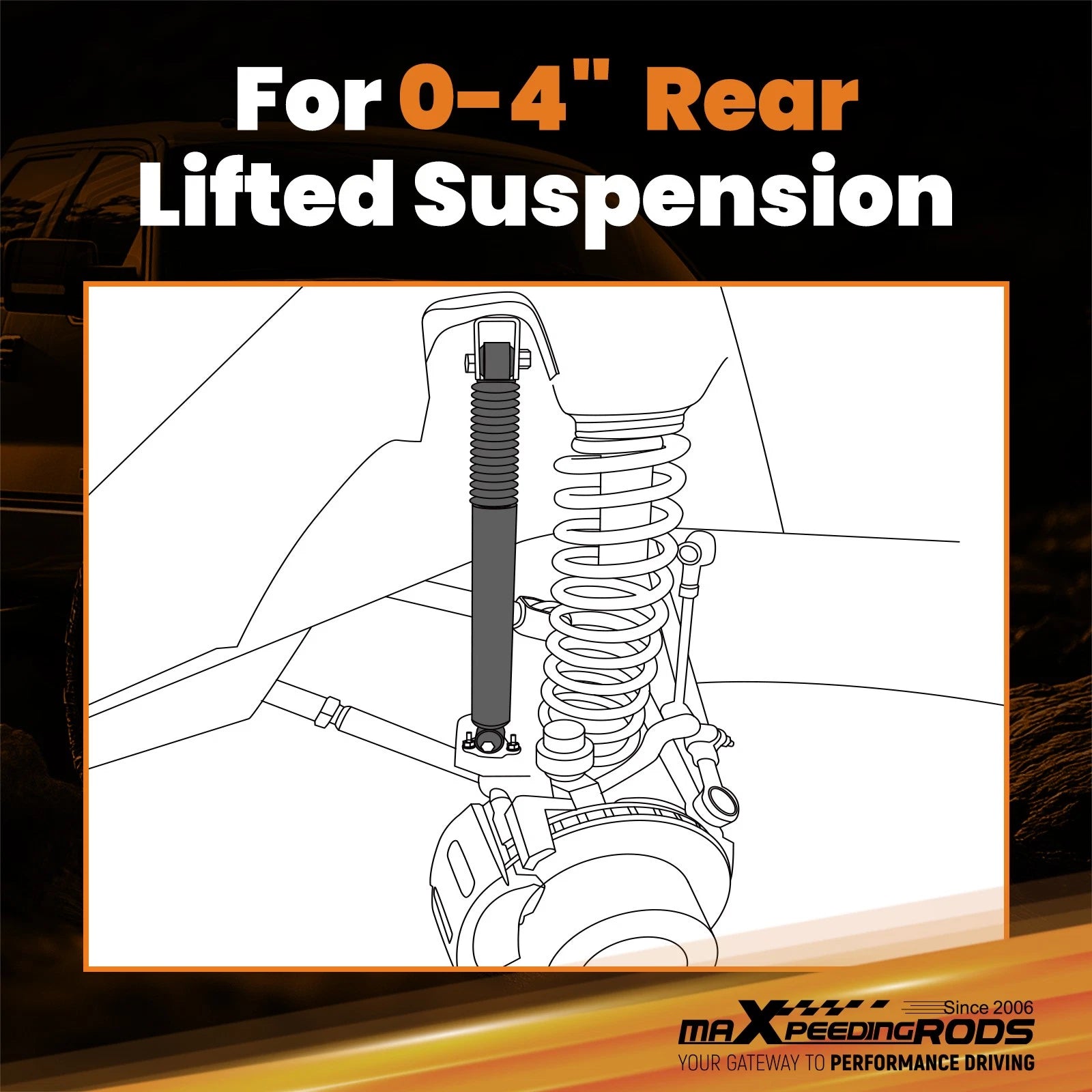 Rear Lift Shock Absorbers for Chevy Silverado GMC Sierra 1500 (2007–2022)