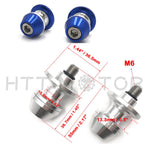 2X CNC Swingarm Spools Sliders for Universal Motorcycle 6MM Blue