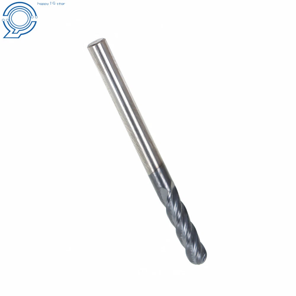 Set of 5 Ball Nose Carbide End Mills for Various Applications (1/8")