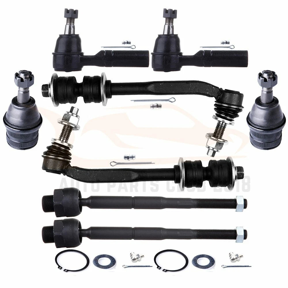 Set of 8 Front Lower Ball Joints Sway Bars Tie Rod Links for Chrysler Aspen