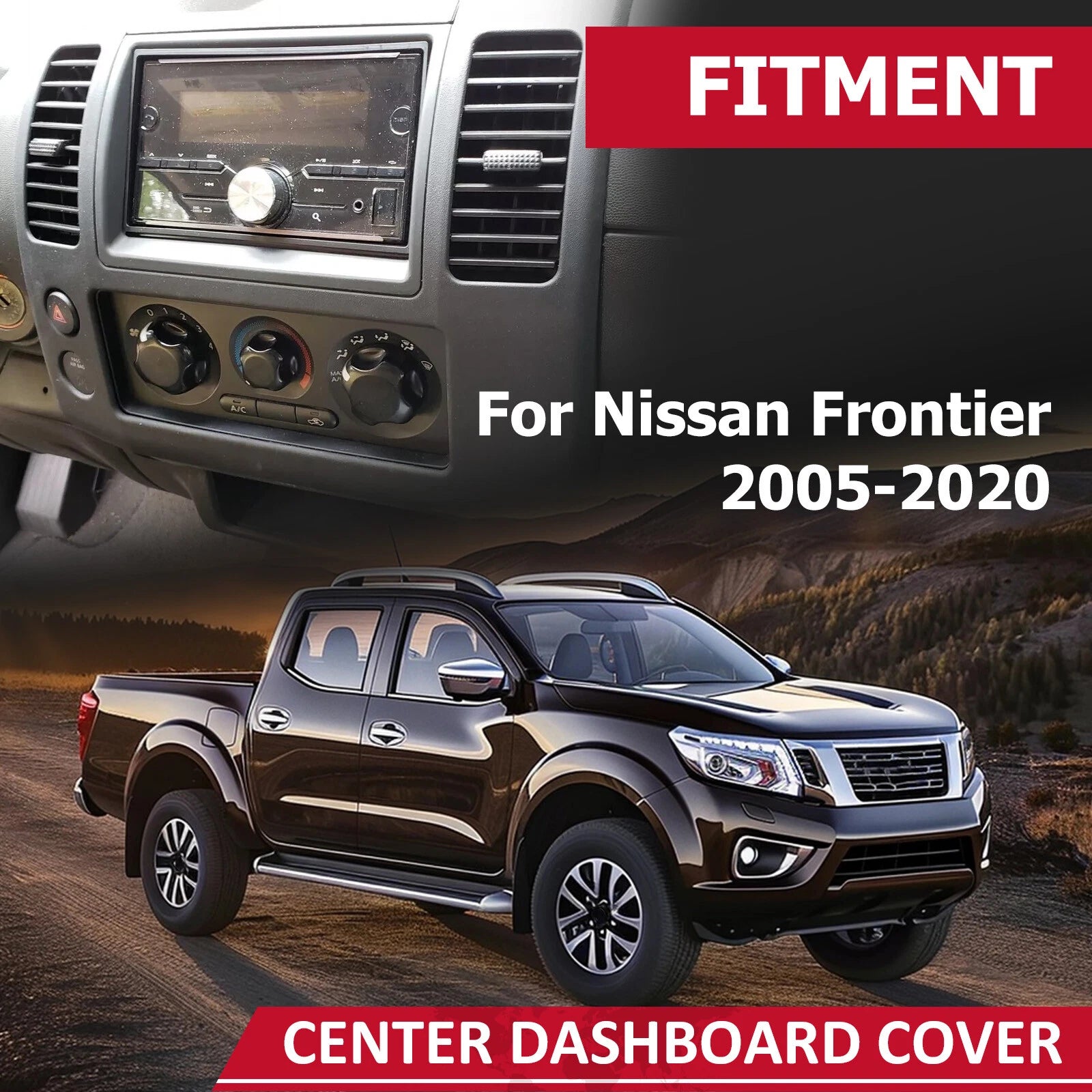 Dash Console Bezel Panel for Nissan Frontier (2005-2020) Matte Black