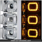 Chrome Amber Full LED Project Headlight Assembly for Ford F-250 F-350 (2017–2019)