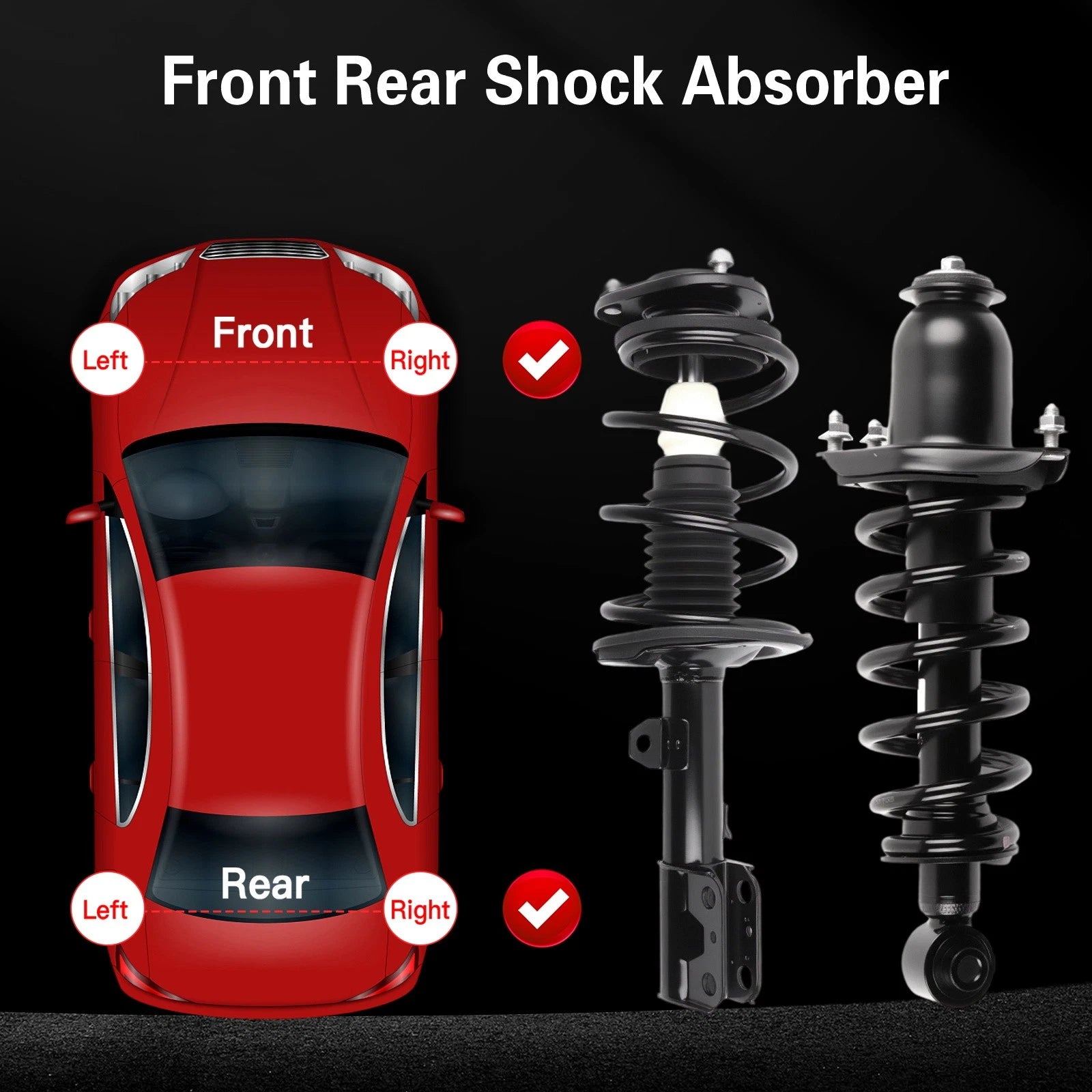 Set of 4 Shock Struts with Coil Springs for Scion tC (2005-2010)