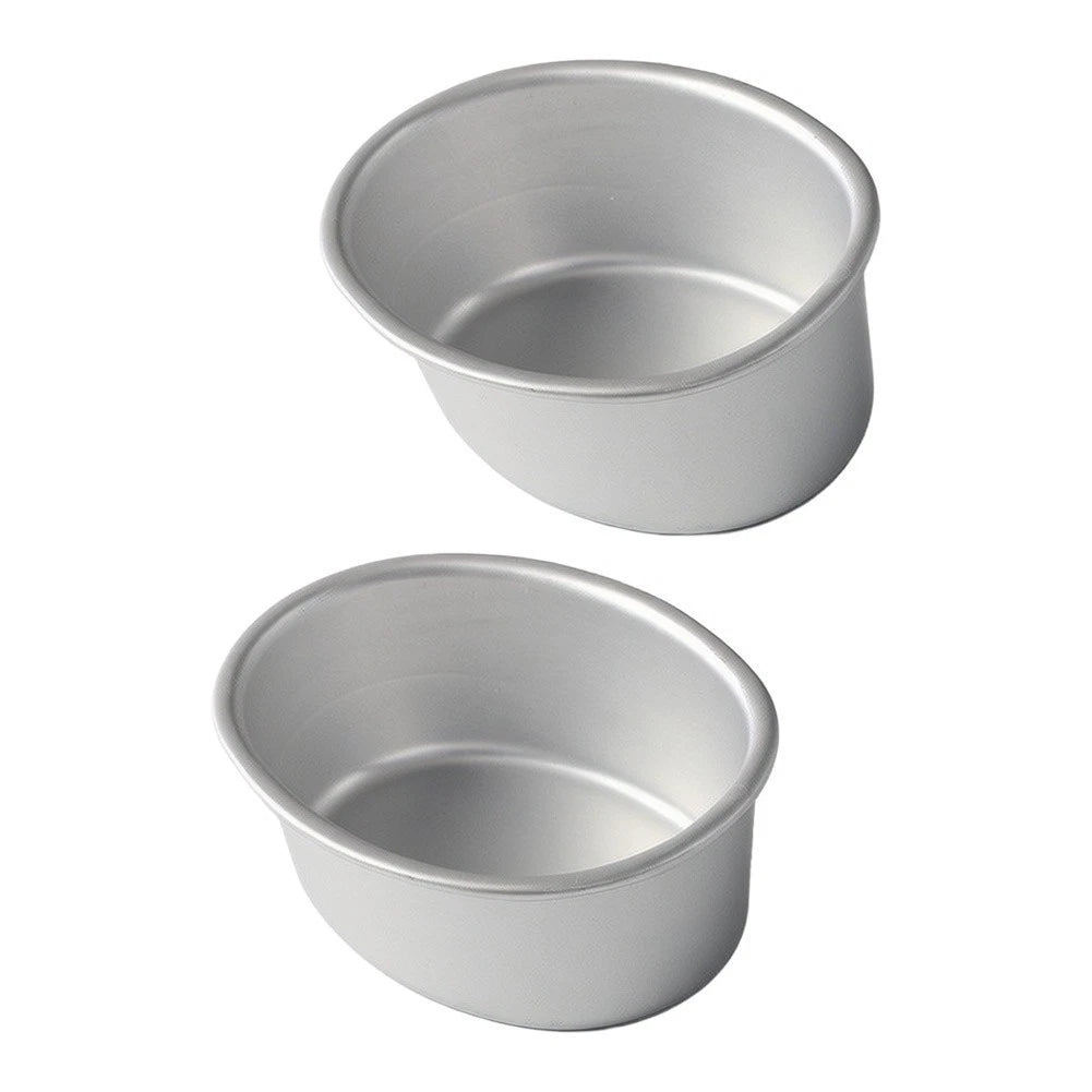 2X Aluminum Alloy Oval Cheesecake Mold Set (11.8x9.2x4.2 cm)