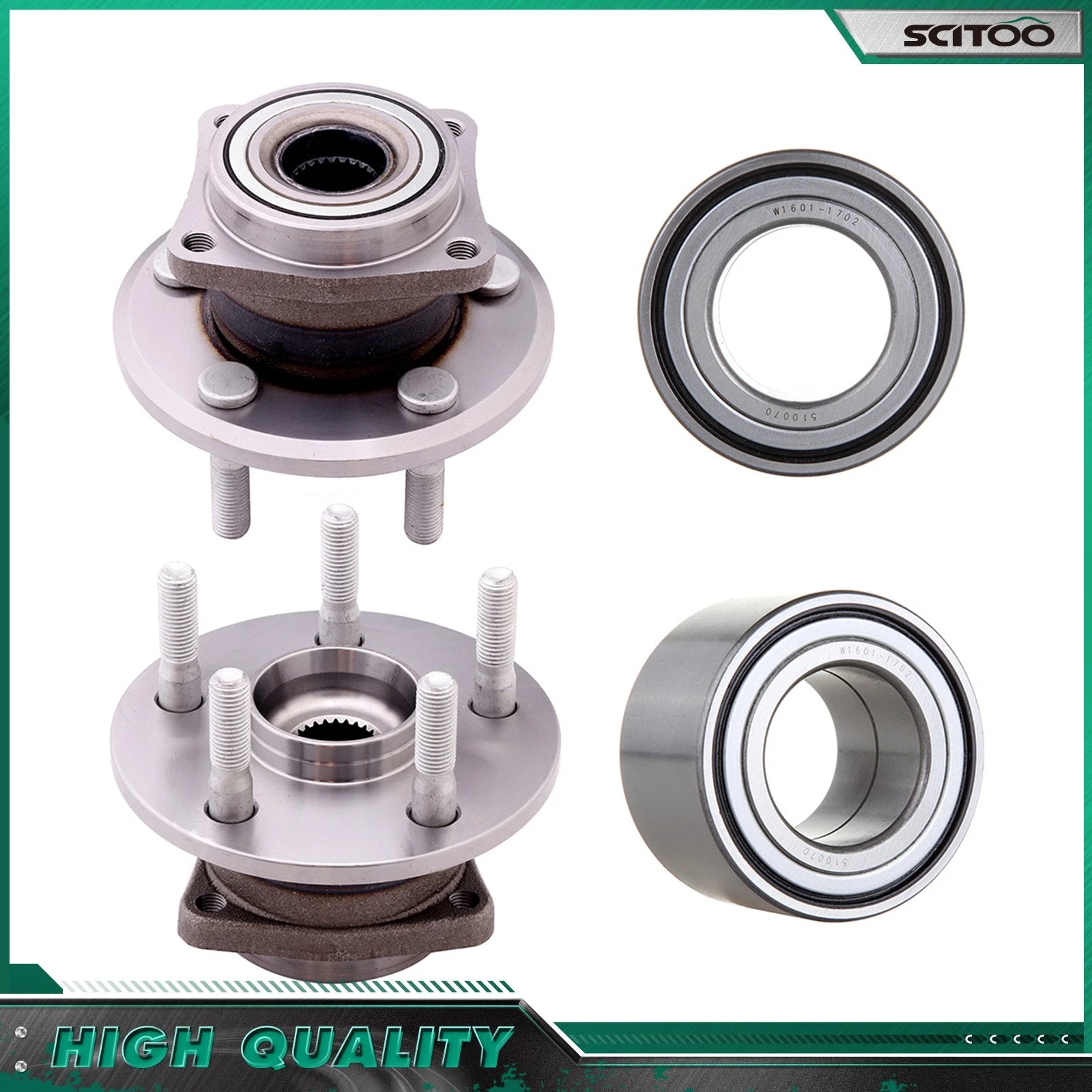 Set of 4 Wheel Hub Bearing Assembly for Pontiac Vibe 2003–2006, Toyota