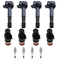 Set of 4 Fuel Injectors Ignition Coils Spark Plugs for Honda Civic (2001–2005)