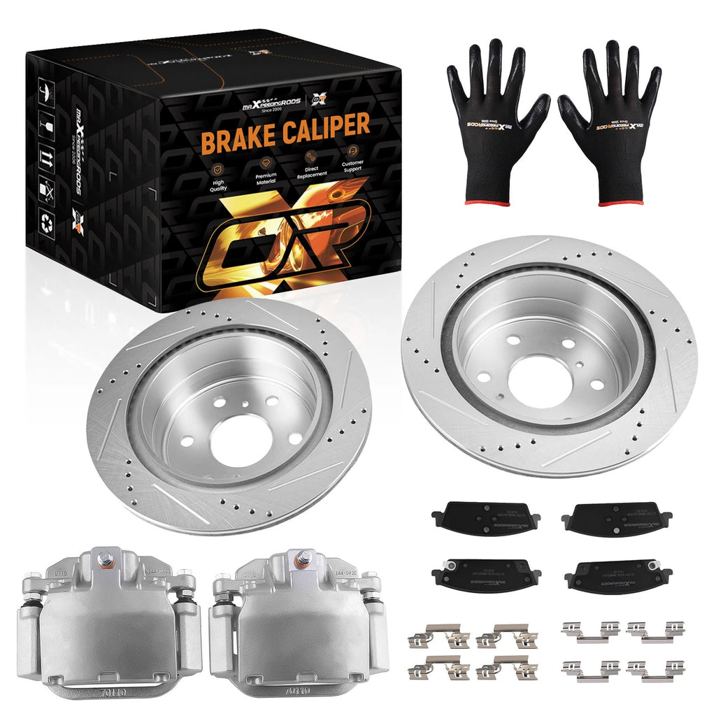 Rear Brake Rotors and Calipers with Pads for Chevy Silverado 1500 (2014–2018)