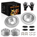 Rear Brake Rotors and Calipers with Pads for Chevy Silverado 1500 (2014–2018)