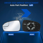 Left Side Power Heated Mirror Glass for 2013-2020 Ford Fusion