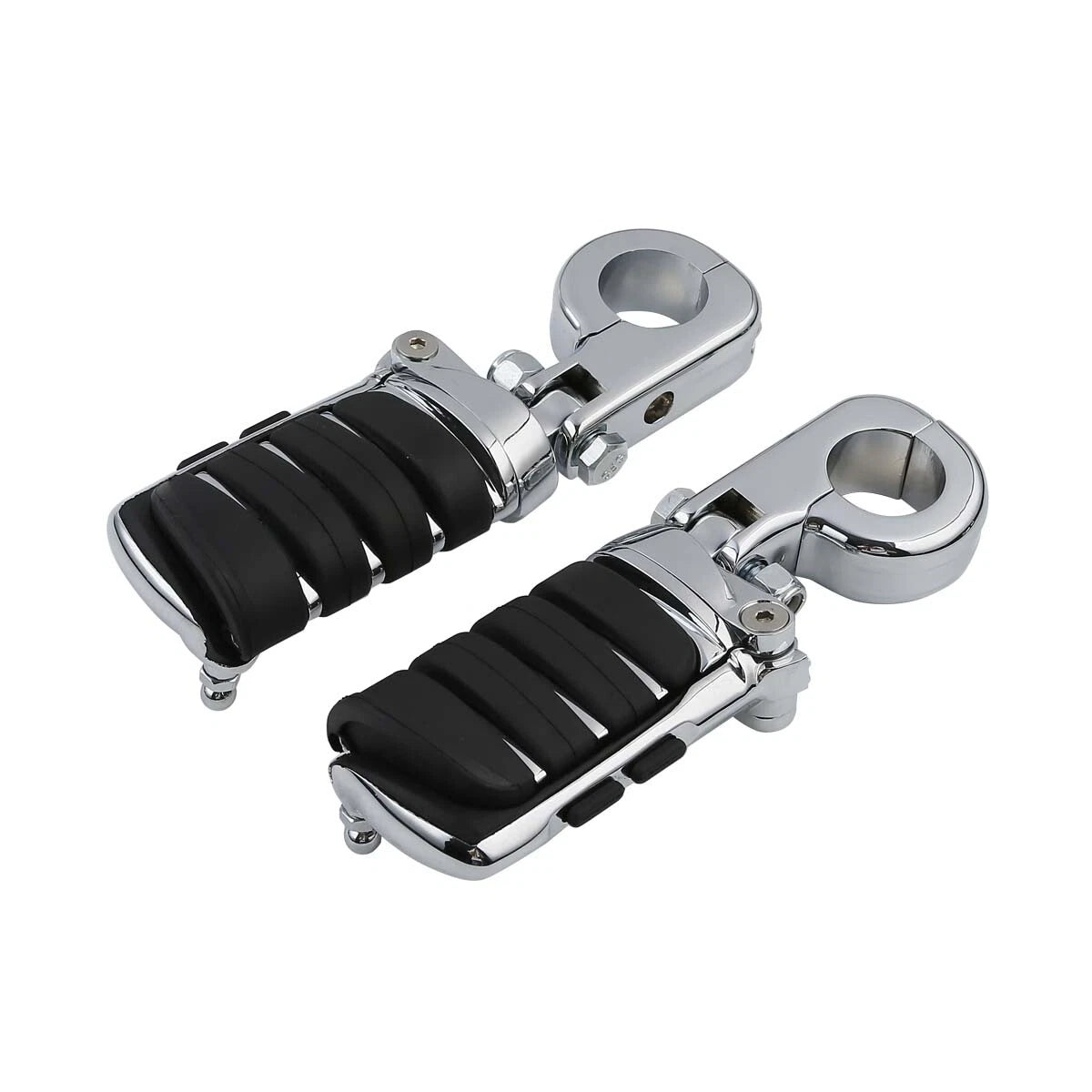 Chrome Highway Footpegs for Harley (1-1/4" Engine Guard Crash Bar)