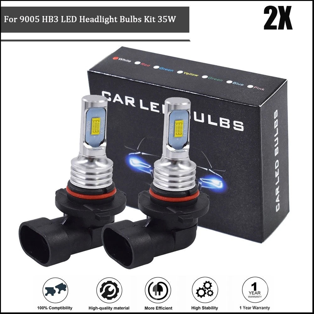 2X LED Headlight Bulbs for HB3 9005 High Beam (35W, 8000K Ice Blue)