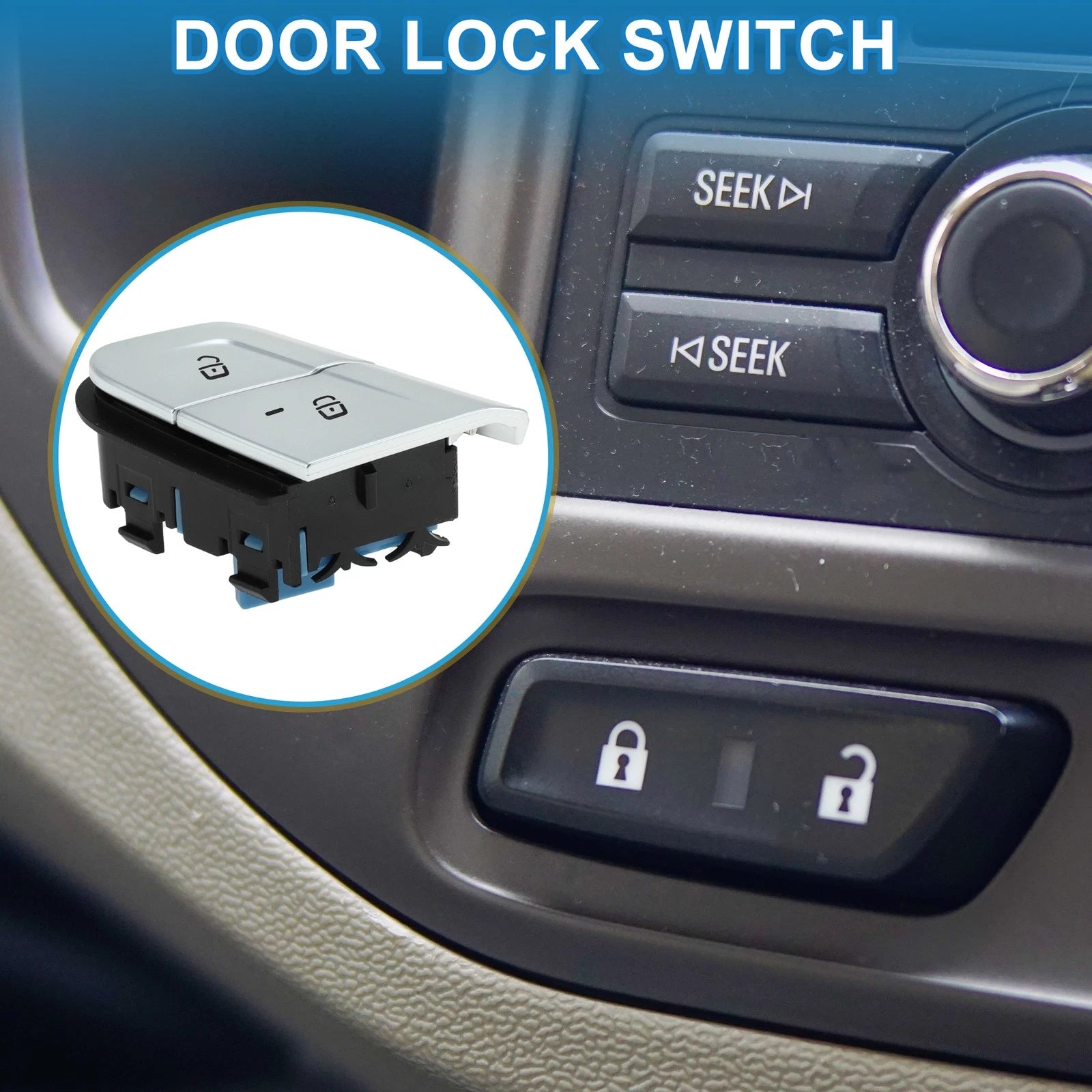 Door Lock Switch for Mercedes-Benz EQS (2022–2023) No.A2239052305 Plastic Black