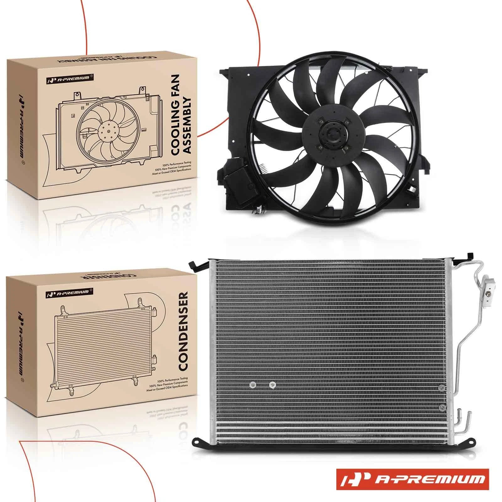 AC condenser and cooling fan assembly kit for Mercedes-Benz C216 S65 AMG (2007–2013)