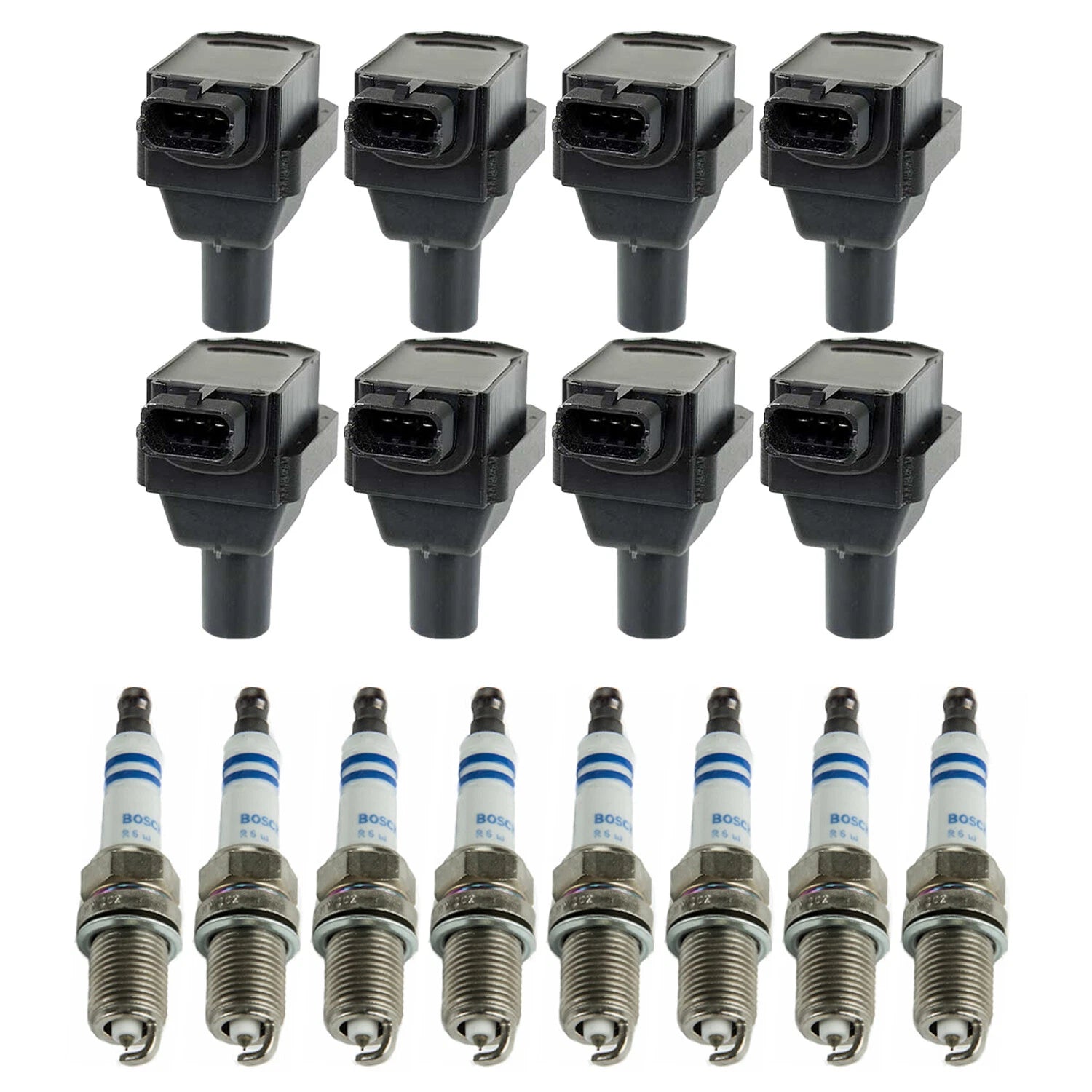 Set of 8 Ignition Coils & Platinum Spark Plugs for Mercedes W210 W140 R129