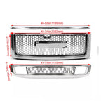 Chrome Upper Lower Grille Hood Molding for GMC Sierra 1500 Denali (2007–2013)