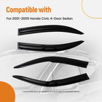Set of 4 Window Visors for Honda Civic Sedan (2001–2005)