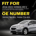 Pair of Black Roof Drip Molding Weatherstrip for Honda HR-V (2016–2022)