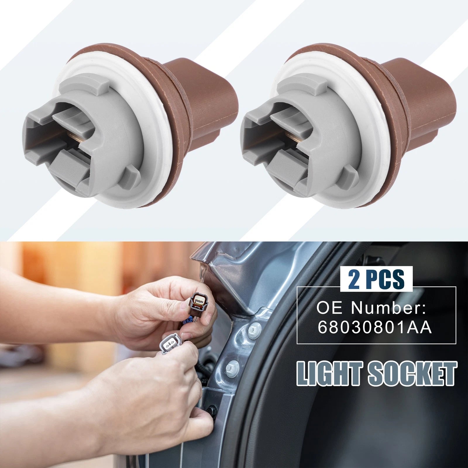 2X Park and Turn Signal Light Socket 68030801AA for Dodge Grand Caravan (2011–2020)