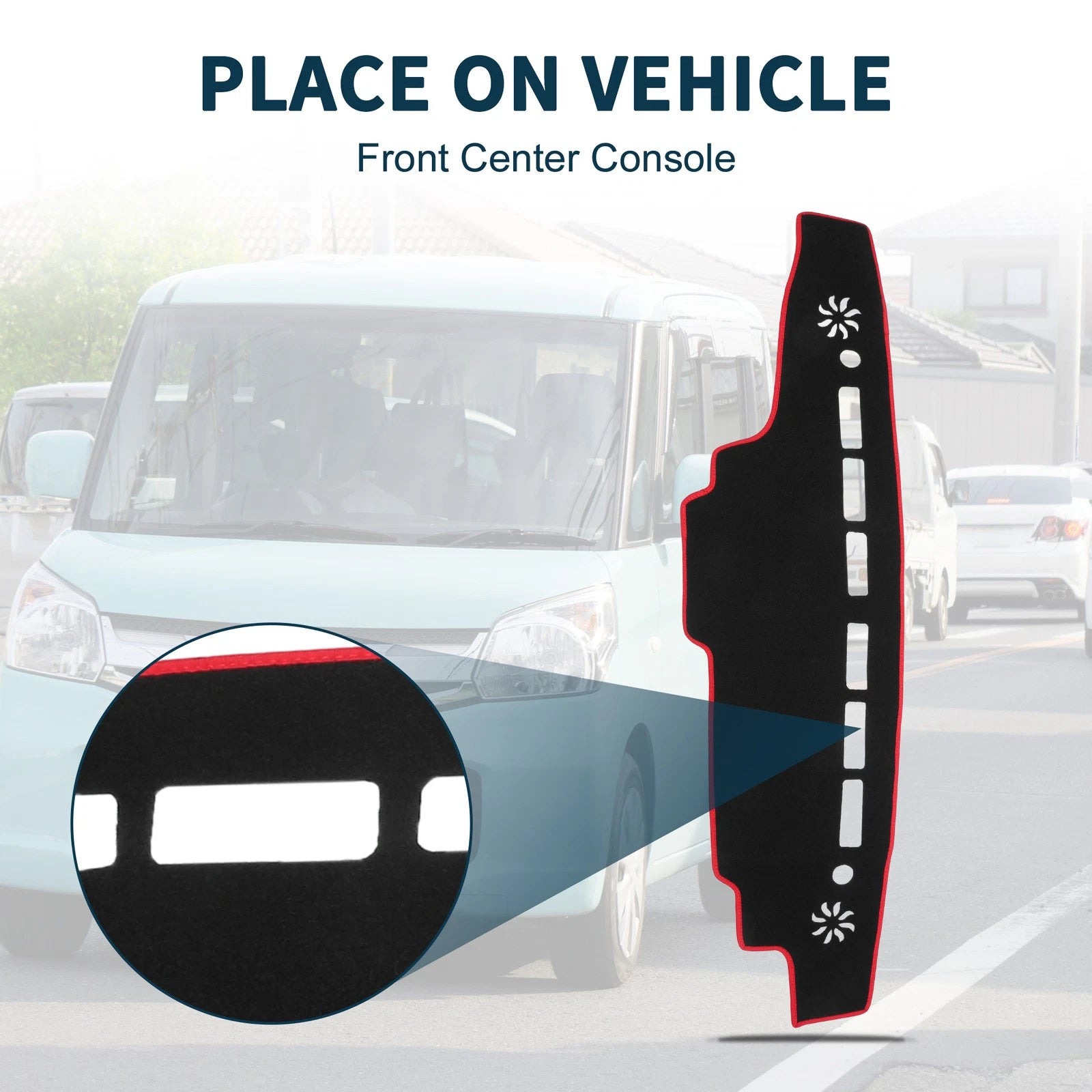 Dashboard Cover Mat for Suzuki Every DA17V (2015–2024) Black Red Set of 1