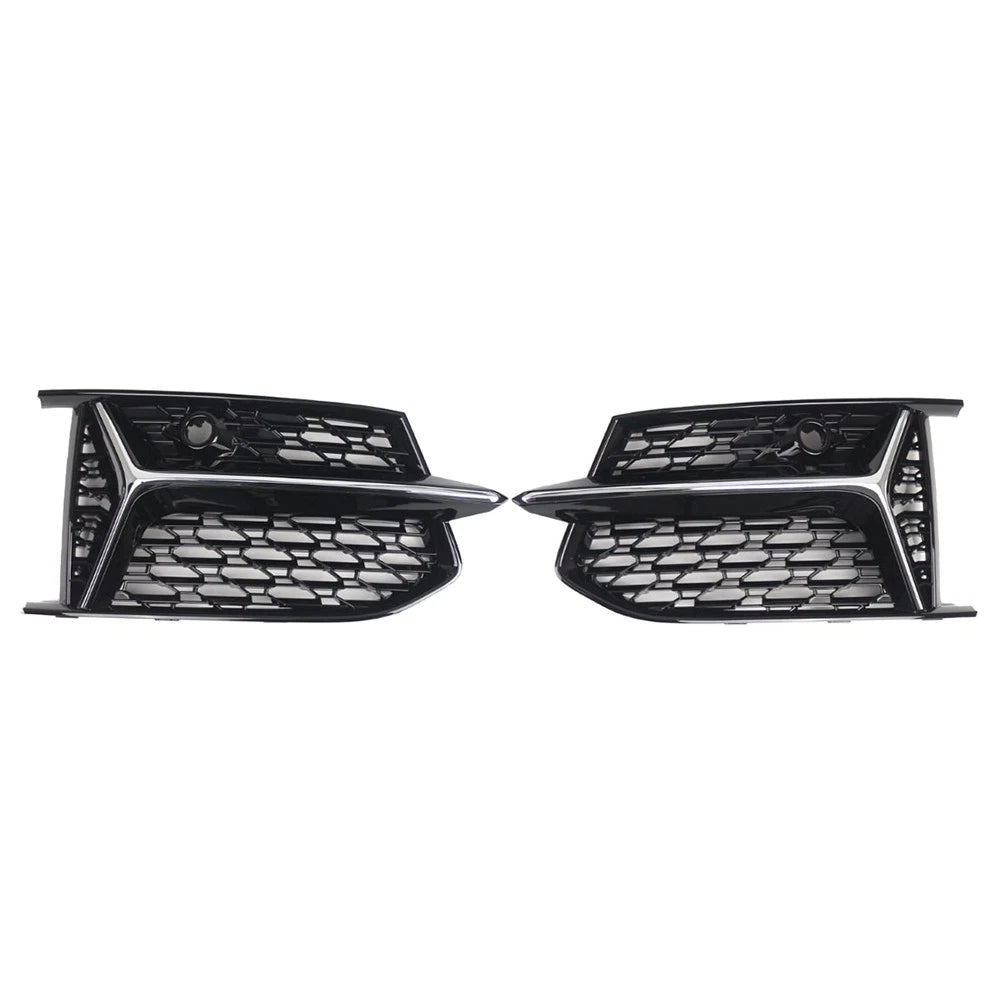 1 Pair Chrome Front Fog Light Grille Cover for Audi A6 S6 C8 (2018–2024)