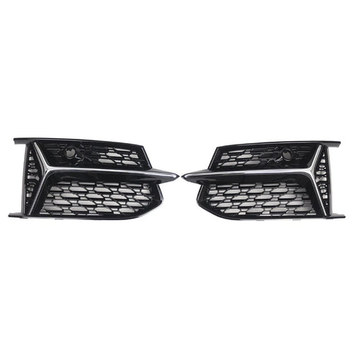 1 Pair Chrome Front Fog Light Grille Cover for Audi A6 S6 C8 (2018–2024)