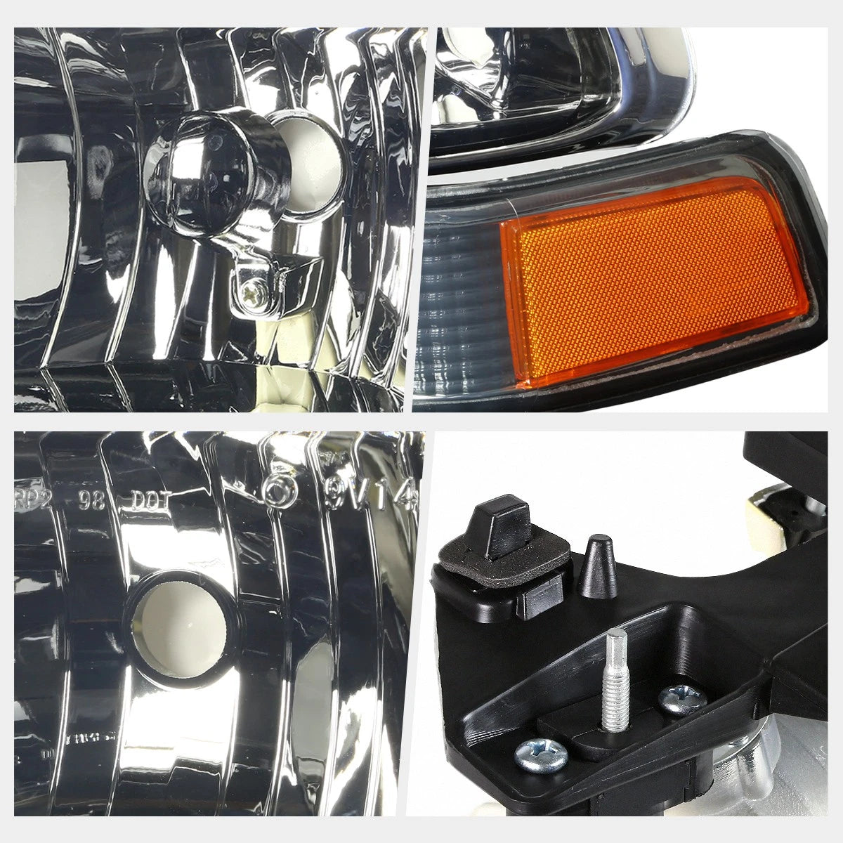 Smoked Headlight & Amber Corner Lamps for Chevy S10/Blazer (1998–2004)