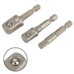 Set of 3 Socket Adapter Hex Shank Drill Bits for Power Tools