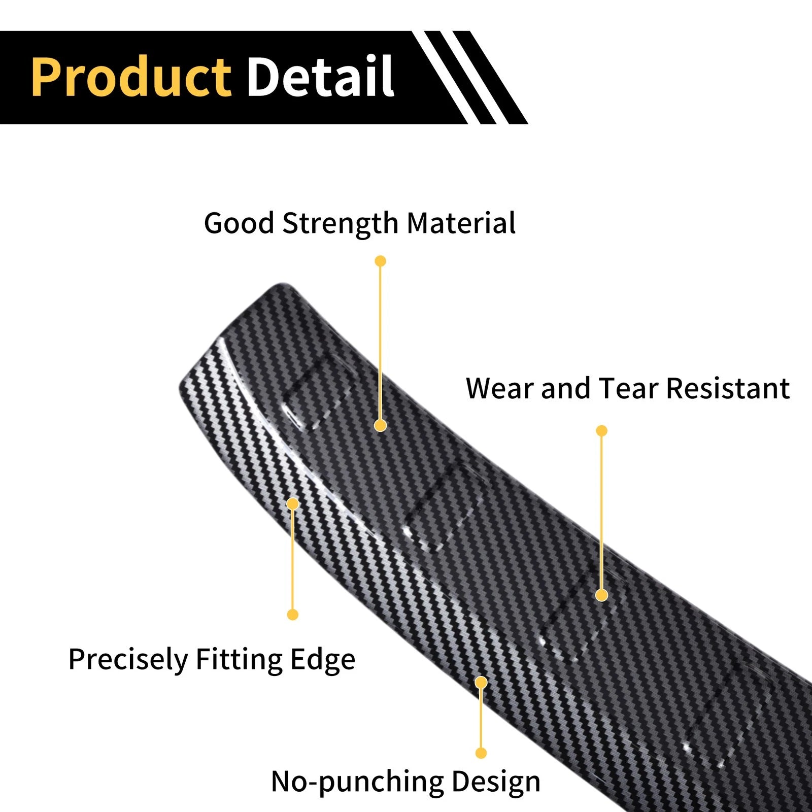 Rear Bumper Topper for Audi Q3 (2019–2023) Black Carbon Fiber