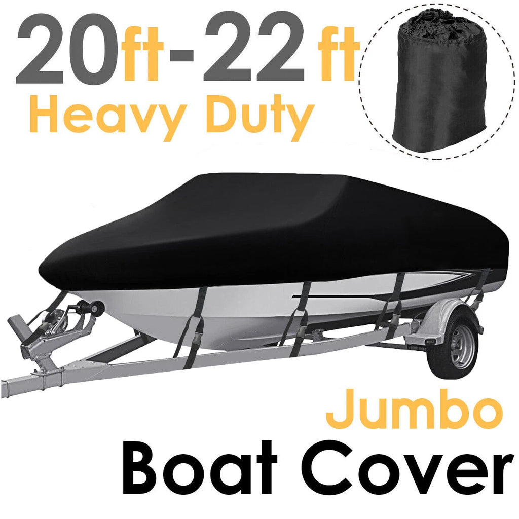 Boat Cover for V-Hull Runabout (20-22 ft) Waterproof Heavy Duty 210D
