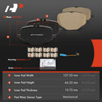 Set of 4 Rear Ceramic Brake Pads with Hardware for Mercedes-Benz G63 AMG (2013–2023)