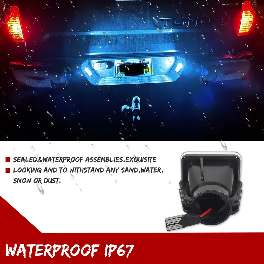 Set of 2 Ice Blue LED License Plate Lights for Toyota Tacoma Tundra (2016–2022)