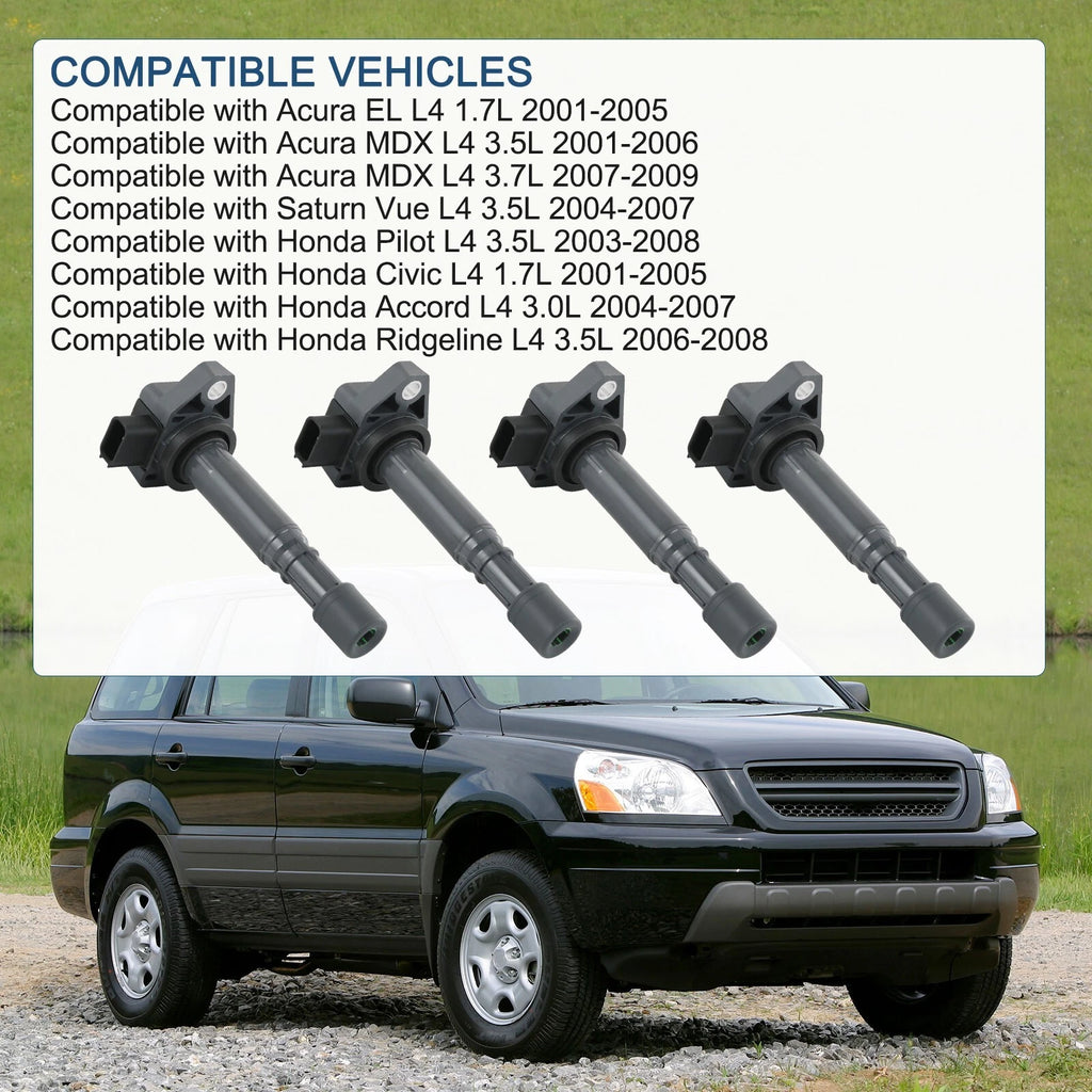Set of 4 Ignition Coils for Honda Civic Acura EL (2001–2005)