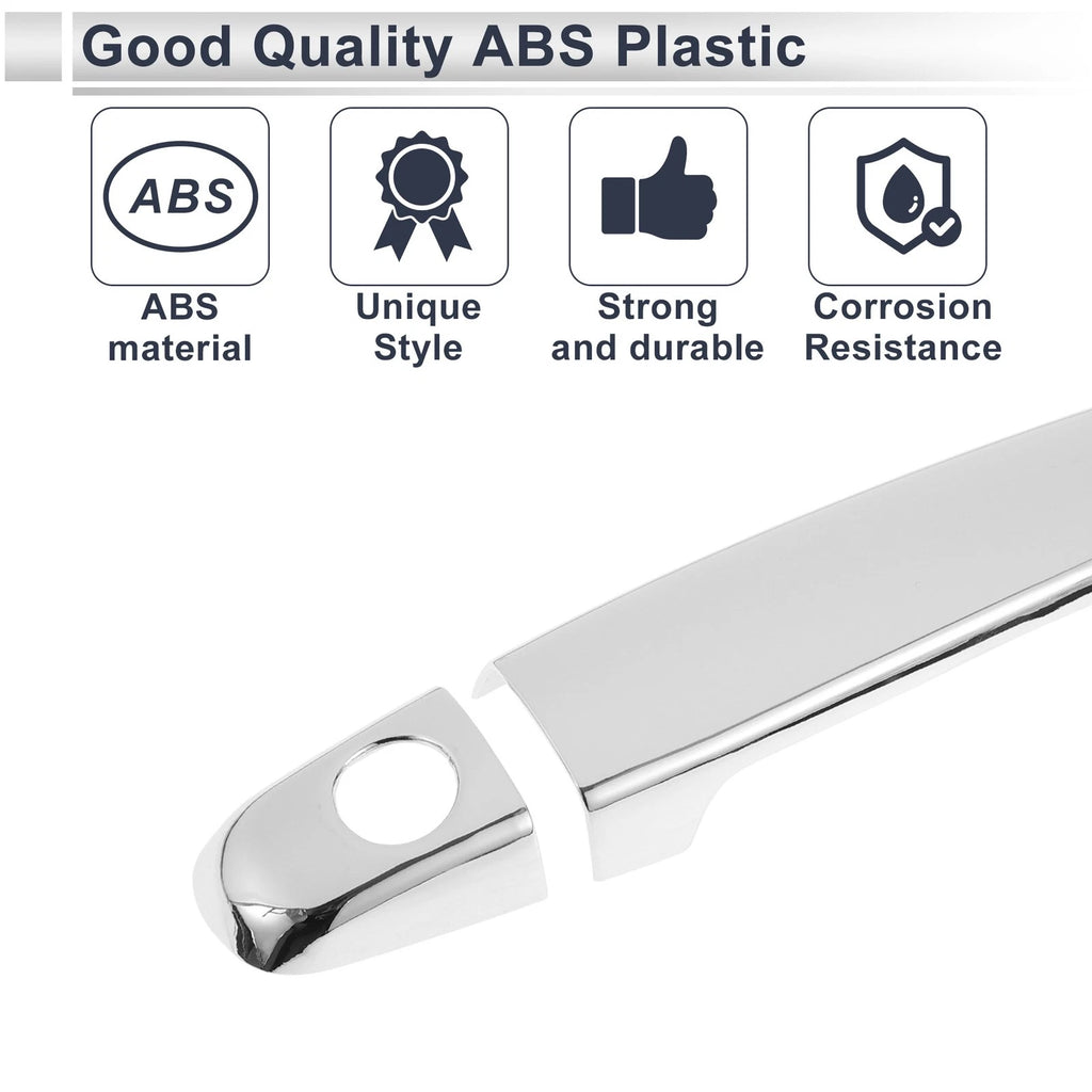 Door Handle Cover Trim for Toyota Highlander (2014–2019) Silver Tone